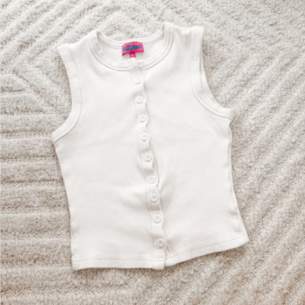 Edikted Women's White Ripped Tank Top - Size XS